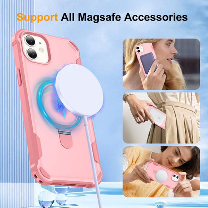 For iPhone 11 Yingcai Gears MagSafe Holder Shockproof Phone Case(Pink) - iPhone 11 Cases by buy2fix | Online Shopping UK | buy2fix