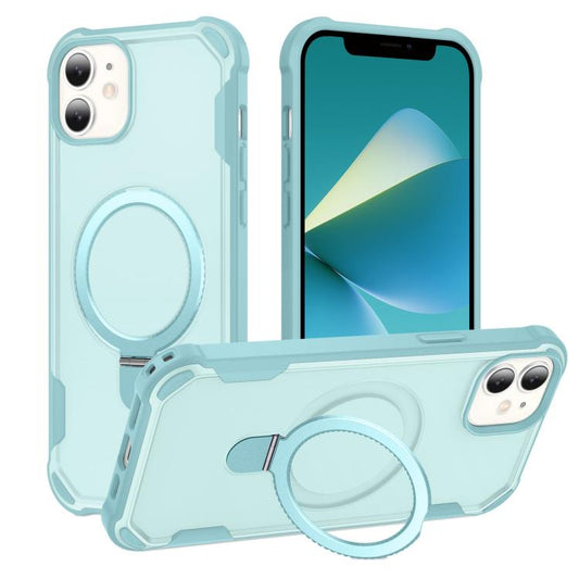 For iPhone 11 Yingcai Gears MagSafe Holder Shockproof Phone Case(Blue) - iPhone 11 Cases by buy2fix | Online Shopping UK | buy2fix