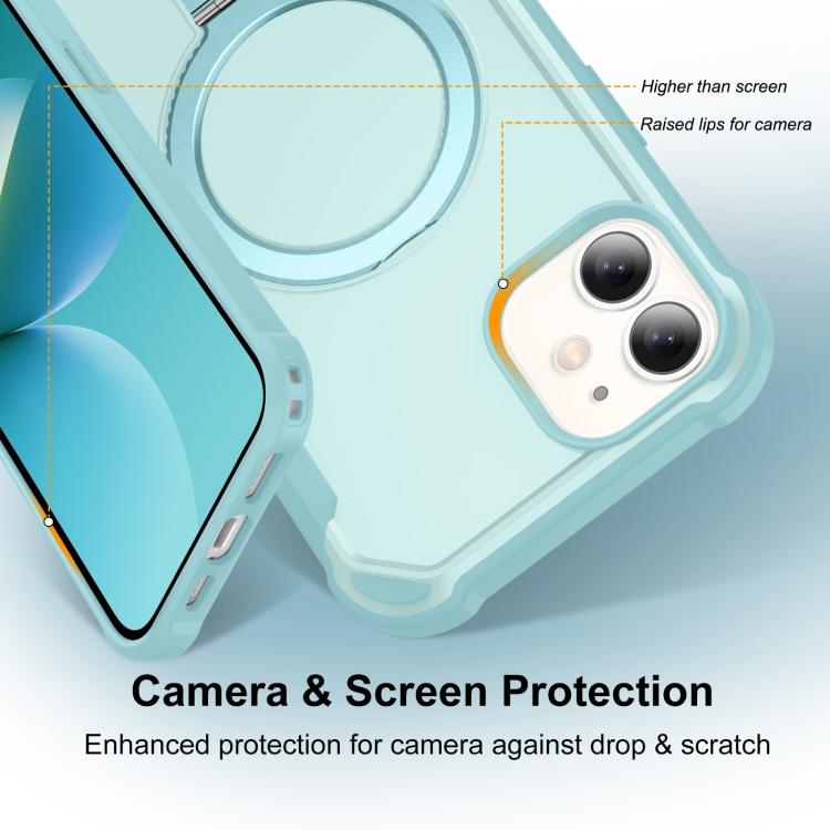 For iPhone 11 Yingcai Gears MagSafe Holder Shockproof Phone Case(Blue) - iPhone 11 Cases by buy2fix | Online Shopping UK | buy2fix