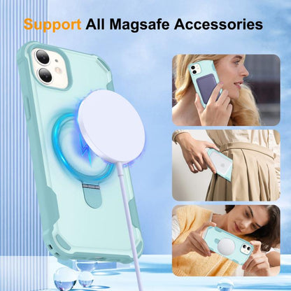 For iPhone 11 Yingcai Gears MagSafe Holder Shockproof Phone Case(Blue) - iPhone 11 Cases by buy2fix | Online Shopping UK | buy2fix