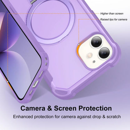 For iPhone 12 Yingcai Gears MagSafe Holder Shockproof Phone Case(Purple) - iPhone 12 / 12 Pro Cases by buy2fix | Online Shopping UK | buy2fix