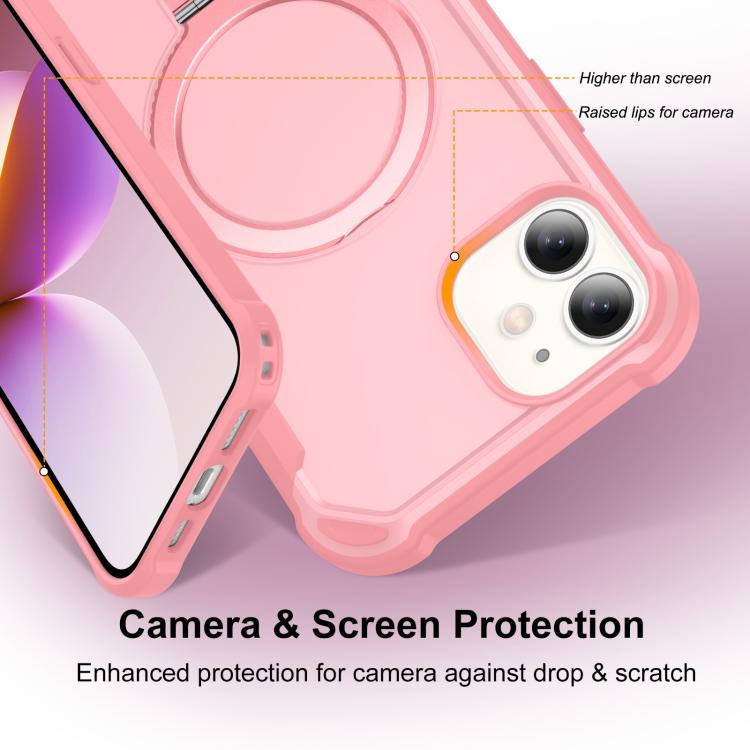 For iPhone 12 Yingcai Gears MagSafe Holder Shockproof Phone Case(Pink) - iPhone 12 / 12 Pro Cases by buy2fix | Online Shopping UK | buy2fix