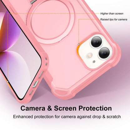 For iPhone 12 Yingcai Gears MagSafe Holder Shockproof Phone Case(Pink) - iPhone 12 / 12 Pro Cases by buy2fix | Online Shopping UK | buy2fix