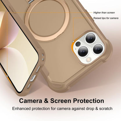 For iPhone 12 Pro Yingcai Gears MagSafe Holder Shockproof Phone Case(Brown) - iPhone 12 / 12 Pro Cases by buy2fix | Online Shopping UK | buy2fix