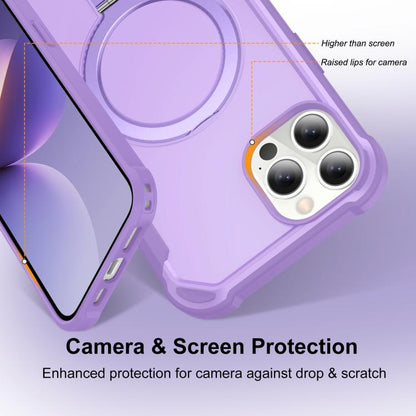 For iPhone 12 Pro Max Yingcai Gears MagSafe Holder Shockproof Phone Case(Purple) - iPhone 12 Pro Max Cases by buy2fix | Online Shopping UK | buy2fix