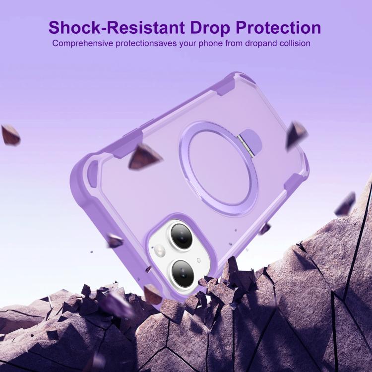 For iPhone 13 Pro Yingcai Gears MagSafe Holder Shockproof Phone Case(Purple) - iPhone 13 Pro Cases by buy2fix | Online Shopping UK | buy2fix