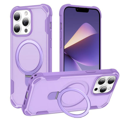 For iPhone 13 Pro Max Yingcai Gears MagSafe Holder Shockproof Phone Case(Purple) - iPhone 13 Pro Max Cases by buy2fix | Online Shopping UK | buy2fix