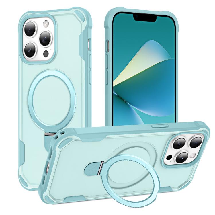 For iPhone 13 Pro Max Yingcai Gears MagSafe Holder Shockproof Phone Case(Blue) - iPhone 13 Pro Max Cases by buy2fix | Online Shopping UK | buy2fix