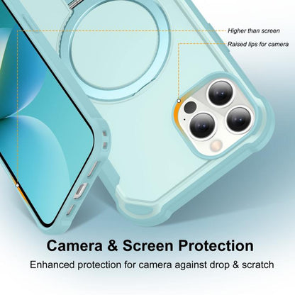 For iPhone 14 Pro Yingcai Gears MagSafe Holder Shockproof Phone Case(Blue) - iPhone 14 Pro Cases by buy2fix | Online Shopping UK | buy2fix