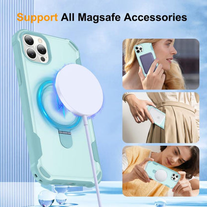 For iPhone 14 Pro Yingcai Gears MagSafe Holder Shockproof Phone Case(Blue) - iPhone 14 Pro Cases by buy2fix | Online Shopping UK | buy2fix