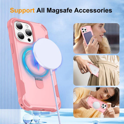 For iPhone 14 Pro Max Yingcai Gears MagSafe Holder Shockproof Phone Case(Pink) - iPhone 14 Pro Max Cases by buy2fix | Online Shopping UK | buy2fix