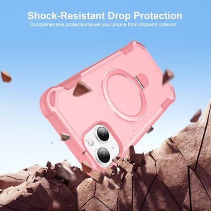For iPhone 15 Yingcai Gears MagSafe Holder Shockproof Phone Case(Pink) - iPhone 15 Cases by buy2fix | Online Shopping UK | buy2fix