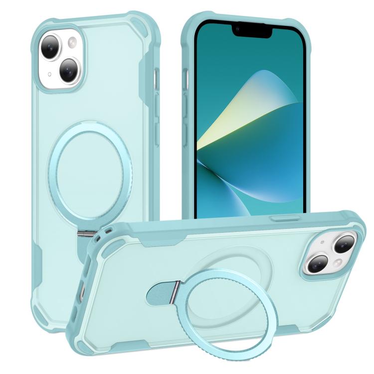 For iPhone 15 Yingcai Gears MagSafe Holder Shockproof Phone Case(Blue) - iPhone 15 Cases by buy2fix | Online Shopping UK | buy2fix