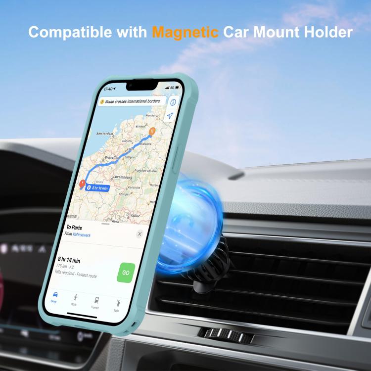 For iPhone 15 Yingcai Gears MagSafe Holder Shockproof Phone Case(Blue) - iPhone 15 Cases by buy2fix | Online Shopping UK | buy2fix