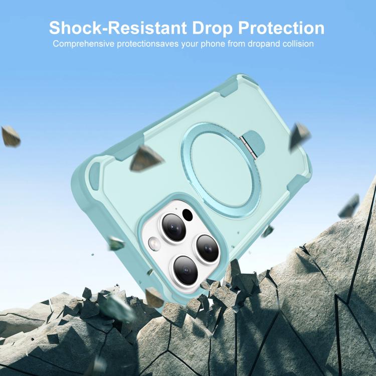 For iPhone 15 Pro Yingcai Gears MagSafe Holder Shockproof Phone Case(Blue) - iPhone 15 Pro Cases by buy2fix | Online Shopping UK | buy2fix