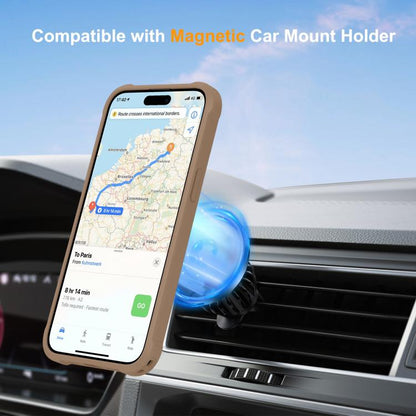 For iPhone 15 Pro Yingcai Gears MagSafe Holder Shockproof Phone Case(Brown) - iPhone 15 Pro Cases by buy2fix | Online Shopping UK | buy2fix