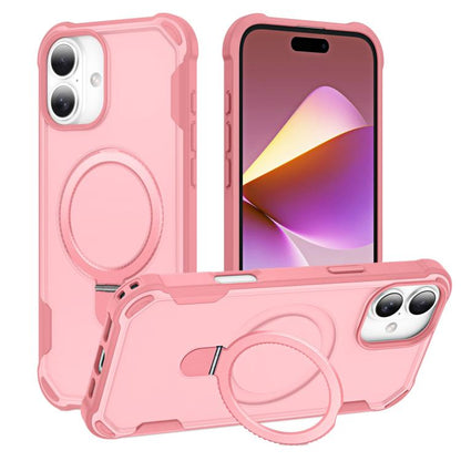 For iPhone 16 Plus Yingcai Gears MagSafe Holder Shockproof Phone Case(Pink) - iPhone 16 Plus Cases by buy2fix | Online Shopping UK | buy2fix