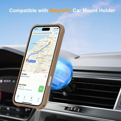 For iPhone 16 Plus Yingcai Gears MagSafe Holder Shockproof Phone Case(Brown) - iPhone 16 Plus Cases by buy2fix | Online Shopping UK | buy2fix