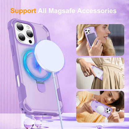 For iPhone 16 Pro Max Yingcai Gears MagSafe Holder Shockproof Phone Case(Purple) - iPhone 16 Pro Max Cases by buy2fix | Online Shopping UK | buy2fix