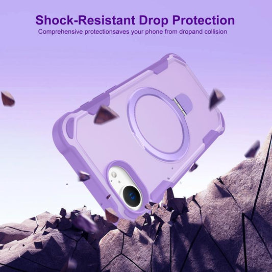 For iPhone 16e Yingcai Gears MagSafe Holder Shockproof Phone Case(Purple) - iPhone 16e Cases by buy2fix | Online Shopping UK | buy2fix