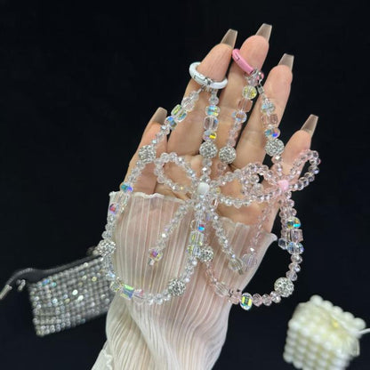 Luminous Round Bead Double Chain Phone Chain(Star White) - Lanyards & Wrist Straps by buy2fix | Online Shopping UK | buy2fix