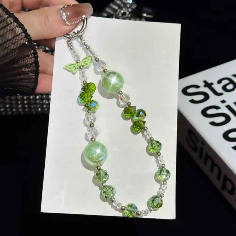 Heidi Beads Bow Pendant Mobile Phone String(Green) - Lanyards & Wrist Straps by buy2fix | Online Shopping UK | buy2fix