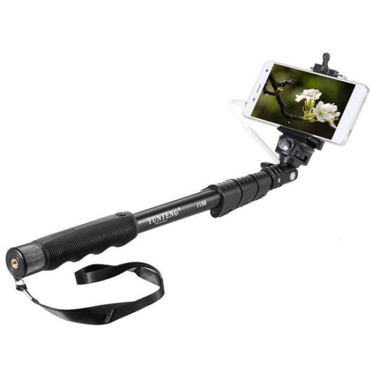 YUNTENG 1188 Retractable 3.5mm Wired Selfie Stick Monopod - Selfie Sticks by YUNTENG | Online Shopping UK | buy2fix