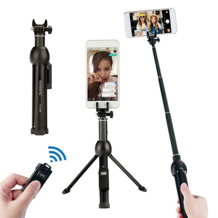 YUNTENG VCT-992 Extendable Aluminum Alloy Selfie Stick Integrated Tabletop Tripod with Remote Control - Selfie Sticks by YUNTENG | Online Shopping UK | buy2fix