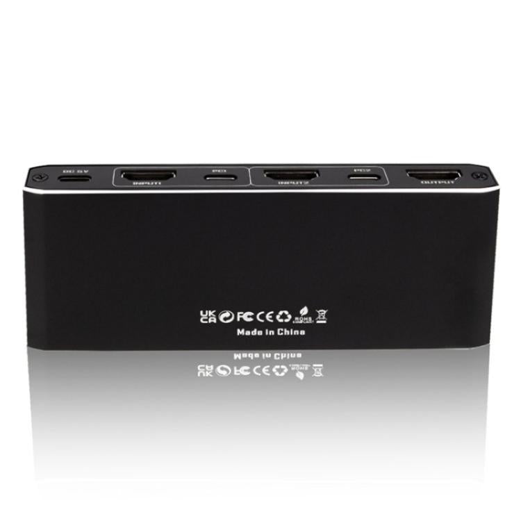 K2-1 Monitor Sharing 4K 60Hz KVM Switch 2 In 1 Out USB 3.0 HDMI 2.0 Remote Control Switcher - Switch by buy2fix | Online Shopping UK | buy2fix