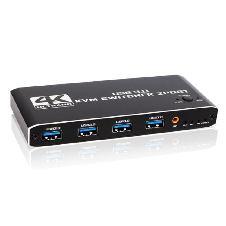 K2-1 Monitor Sharing 4K 60Hz KVM Switch 2 In 1 Out USB 3.0 HDMI 2.0 Remote Control Switcher - Switch by buy2fix | Online Shopping UK | buy2fix