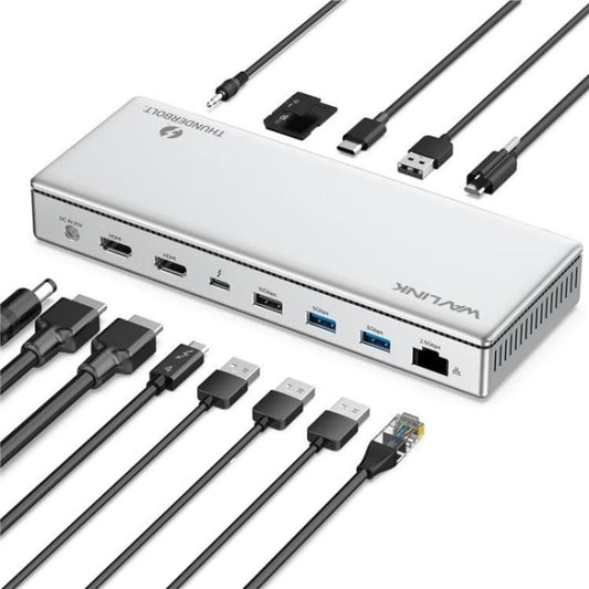 WAVLINK UTD45 96W Charging 8K / 4K Display Thunderbolt 4 Docking Station 13-in-1 Hub(UK Plug) - HUB with Lan adapter by WAVLINK | Online Shopping UK | buy2fix