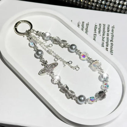 Asteroid Pearl Mobile Phone Chain(Grey) - Lanyards & Wrist Straps by buy2fix | Online Shopping UK | buy2fix