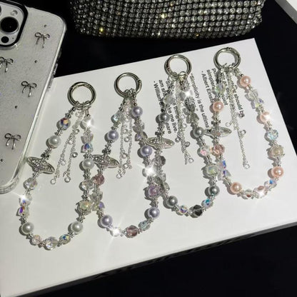 Asteroid Pearl Mobile Phone Chain(Purple) - Lanyards & Wrist Straps by buy2fix | Online Shopping UK | buy2fix