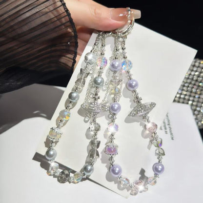 Asteroid Pearl Mobile Phone Chain(Purple) - Lanyards & Wrist Straps by buy2fix | Online Shopping UK | buy2fix