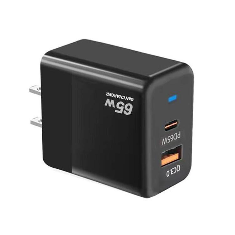 GaN PD 45W + QC3.0 USB Fully Compatible Protocol Charger for MacBook，US Plug(Black) - USB Charger by buy2fix | Online Shopping UK | buy2fix