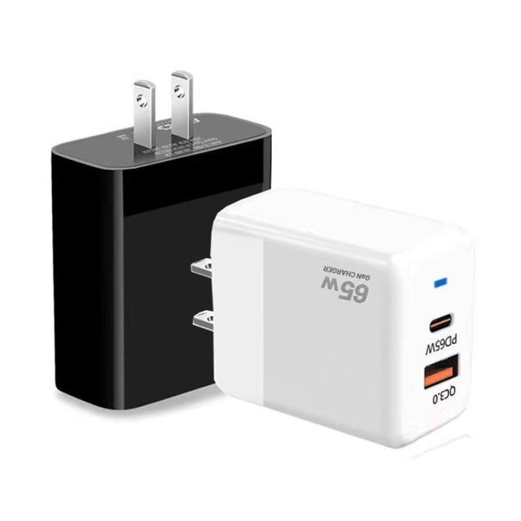 GaN PD 45W + QC3.0 USB Fully Compatible Protocol Charger for MacBook，US Plug(Black) - USB Charger by buy2fix | Online Shopping UK | buy2fix