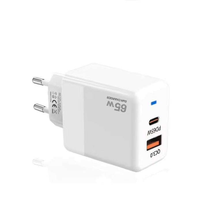 GaN PD 45W + QC3.0 USB Fully Compatible Protocol Charger，EU Plug(White) - USB Charger by buy2fix | Online Shopping UK | buy2fix