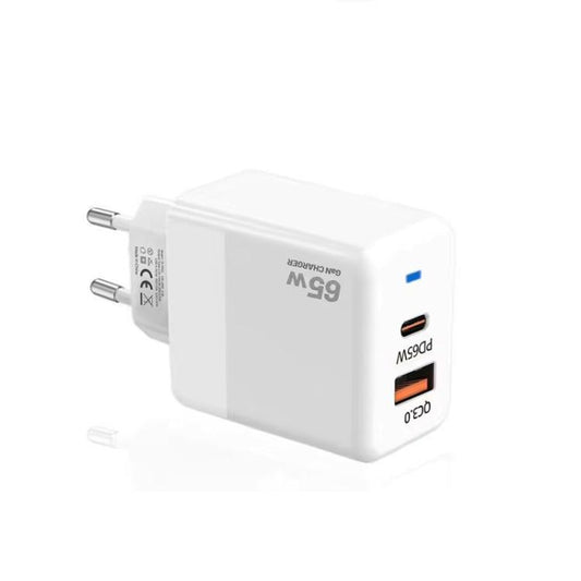 GaN PD 45W + QC3.0 USB Fully Compatible Protocol Charger，EU Plug(White) - USB Charger by buy2fix | Online Shopping UK | buy2fix
