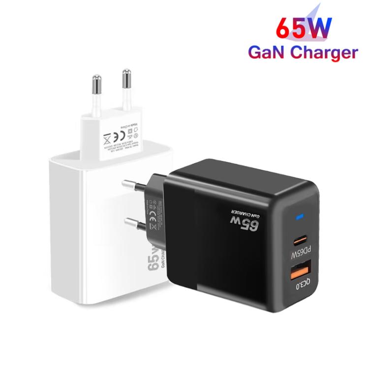 GaN PD 45W + QC3.0 USB Fully Compatible Protocol Charger，EU Plug(Black) - USB Charger by buy2fix | Online Shopping UK | buy2fix