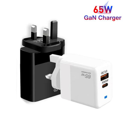 GaN PD 45W + QC3.0 USB Fully Compatible Protocol Charger for MacBook，UK Plug(White) - Cable & Adapter by buy2fix | Online Shopping UK | buy2fix