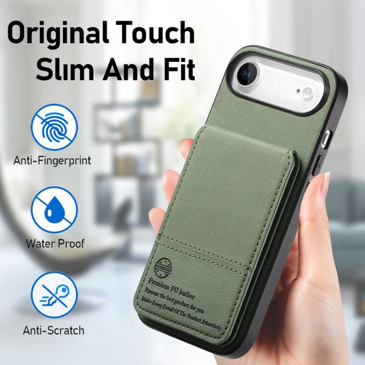 For iPhone Air Twill Fabric Leather Vertical Flip RFID Card Bag Phone Case(Green) - iPhone Air Cases by buy2fix | Online Shopping UK | buy2fix