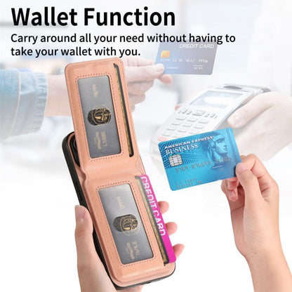 For iPhone Air Twill Fabric Leather Vertical Flip RFID Card Bag Phone Case(Pink) - iPhone Air Cases by buy2fix | Online Shopping UK | buy2fix