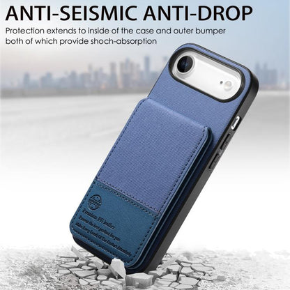 For iPhone Air Twill Fabric Leather Vertical Flip RFID Card Bag Phone Case(Blue) - iPhone Air Cases by buy2fix | Online Shopping UK | buy2fix