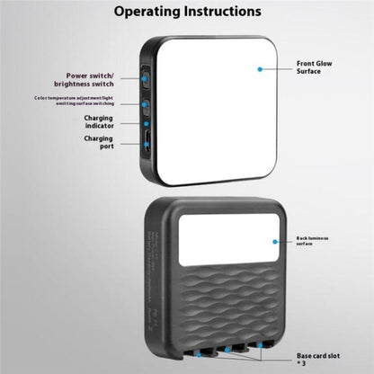 C49 Dual Side Fill Light Mini Portable 3 Color Temperatures Photography Video Light - Selfie Light by buy2fix | Online Shopping UK | buy2fix