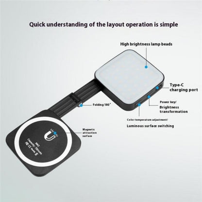 M42 Double-Sided Lighting Fill Light MagSafe Magnetic Phone Selfie Beauty Lamp(Black) - Selfie Light by buy2fix | Online Shopping UK | buy2fix