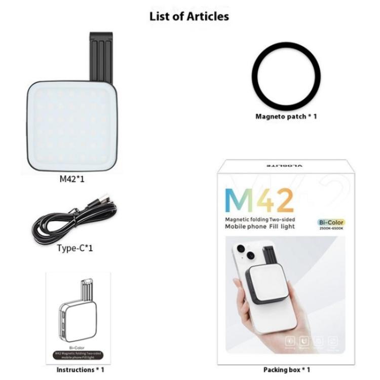 M42 Double-Sided Lighting Fill Light MagSafe Magnetic Phone Selfie Beauty Lamp(Black) - Selfie Light by buy2fix | Online Shopping UK | buy2fix