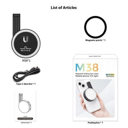 M38 Portable Photography Live MagSafe Magnetic Phone Fill Light(Black) - Selfie Light by buy2fix | Online Shopping UK | buy2fix