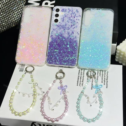 Bow Glass Pearl Mobile Phone Chain(Green) - Lanyards & Wrist Straps by buy2fix | Online Shopping UK | buy2fix