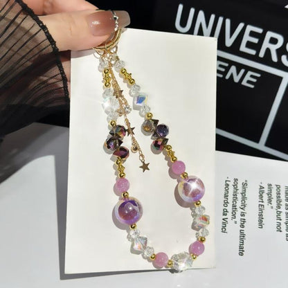 Heidi Beads Star Pendant Mobile Phone Chain(Purple) - Lanyards & Wrist Straps by buy2fix | Online Shopping UK | buy2fix