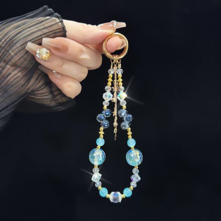 Heidi Beads Star Pendant Mobile Phone Chain(Blue) - Lanyards & Wrist Straps by buy2fix | Online Shopping UK | buy2fix